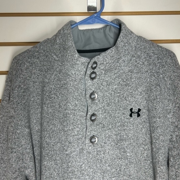 Mens Under‎ Armour Storm1  Coldgear Sweater Gray Heather w/Black EUC 2XL - Picture 3 of 10